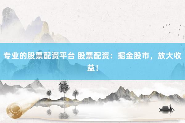 专业的股票配资平台 股票配资：掘金股市，放大收益！
